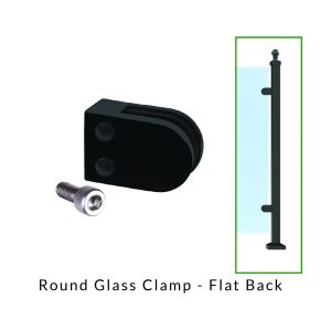 Black Flat Back Glass Clamp